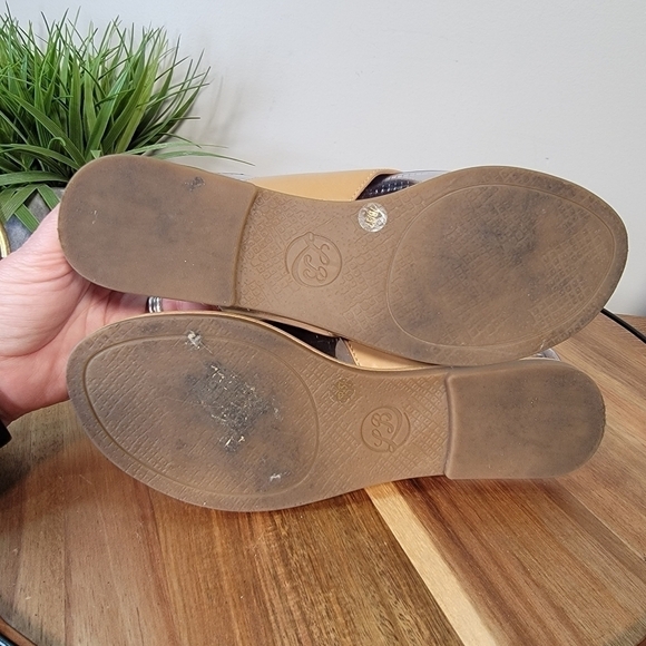 Lucky Brand 'Breese' Sandal Tan Thong with turquoise embellishments boho Size 7 - Picture 13 of 15